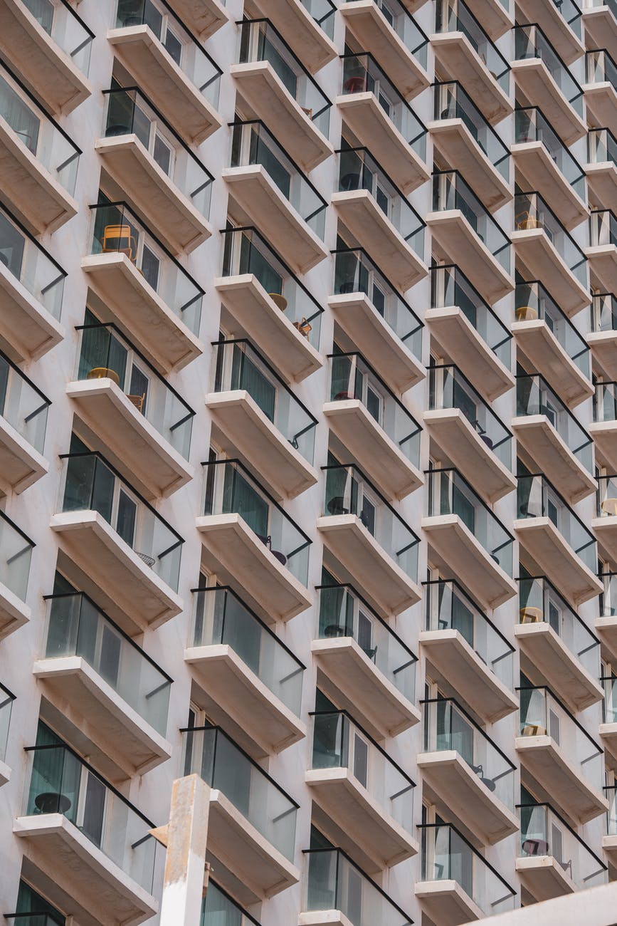 exterior of residential building with balconies